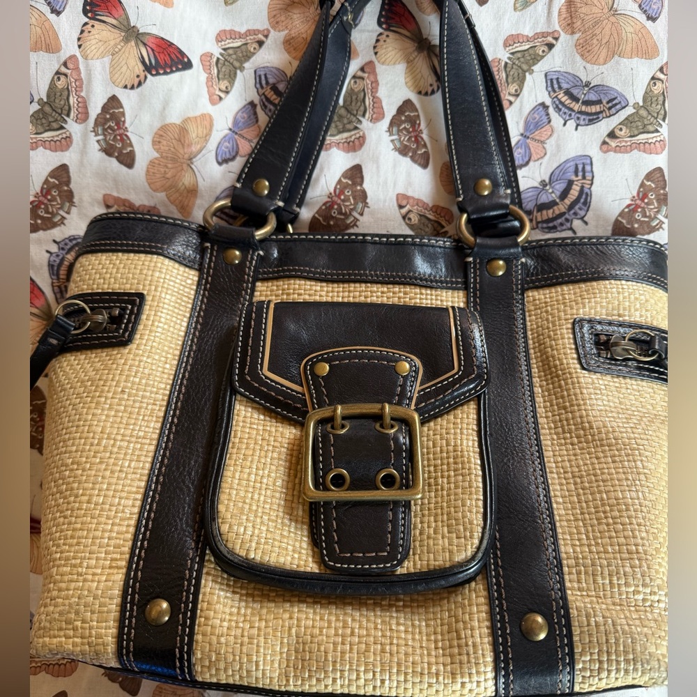 SOLD Coach Black and Tan Legacy Shoulder Bag